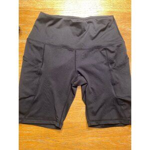 Ododos Womens High Waist Yoga Biker Shorts With Pockets Black Small